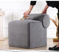 Hanah Home, Linburg Puf - Gris, otomana, 100% algodón, gris, 45 x 60 x 56 cm