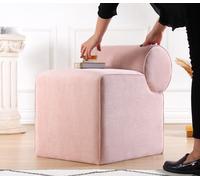 Hanah Home, Linburg Puf - Rosa, otomana, 100% algodón, rosa, 45 x 60 x 56 cm
