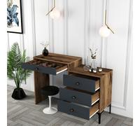 Hanah Home Lizbon 550 Mesa de Maquillaje Nogal y Antracita