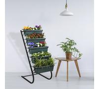 Hanah Home Maceta Decorativa de Jardín Rs-001 Verde Oscuro y Negro