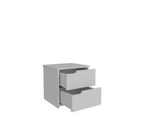 Hanah Home Malarin Mesilla de Noche Blanca con 2 Cajones