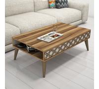 Hanah Home Mesa de Centro City - Nogal y Crema