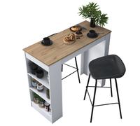 Hanah Home Mesa de Cocina Escandinava Nogal y Blanco
