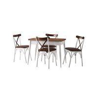 Hanah Home Mesa de Comedor Extensible Dolunay - 1282 Nogal y Blanco