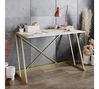 Hanah Home Mesa de Estudio Anemon Blanco y Oro