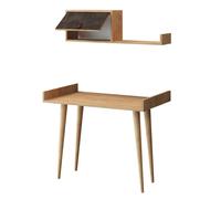 Hanah Home Mesa de Estudio con Estante de Pared, Roble y Gris Oscuro
