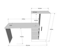 Hanah Home Mesa de estudio Ct2-Aw Pino atlántico y blanco