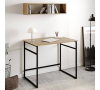 Hanah Home Mesa de estudio Roble y negro con estante