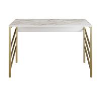 Hanah Home Mesa de estudio Tuna - Gold Dorado y Blanco