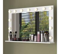 Hanah Home Mesa de Maquillaje Blanca con 13 Focos