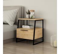 Hanah Home Mesilla de noche Pal - Oak v2 Roble y Negro