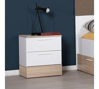 Hanah Home Mesilla de Noche Roble y Blanco Kmd-820-Mb-1
