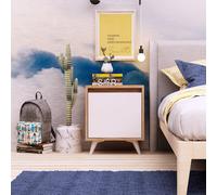Hanah Home Mesilla de Noche Yeppuga Roble y Blanco