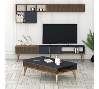 Hanah Home Milan Set 483 Nogal y Antracita