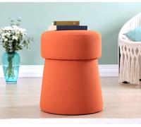 Hanah Home, modelo Beans - FLF1208, color naranja, pufs clásicos, 50% algodón / 50% lino