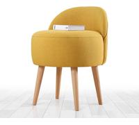 Hanah Home, modelo Corvile - FLF1148, color amarillo, pufs clásicos, 50% algodón / 50% lino