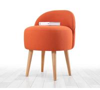 Hanah Home, modelo Corvile - FLF1149, Orange. Pufs clásicos, 50% algodón / 50% lino