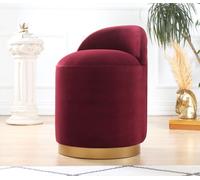 Hanah Home, modelo Dover - FLF1105, color Claret (rojo burdeos), tipo: pufs clásicos, 100% terciopelo