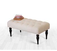 Hanah Home, modelo FLF1283, color crema, bancos, 50% algodón / 50% terciopelo