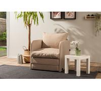 Hanah Home, modelo Saga Single, sofá cama, color beige, 100% metal, dimensiones: 68 x 70 x 66 cm