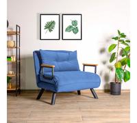 Hanah Home, modelo Sando Single - Azul, sofá cama, sofá cama de una plaza, azul, poliéster, 67 x 78 x 78 cm