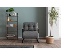 Hanah Home, modelo Sando Single: sofá cama individual, color gris claro, 100% metal, dimensiones: 175 x 60 cm