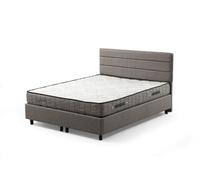 Hanah Home Motya Somier y Cabecero de Cama de Matrimonio 160 x 200 - Gris claro
