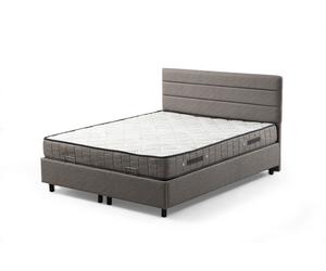 Hanah Home Motya Somier y Cabecero de Cama de Matrimonio 160 x 200 - Gris claro