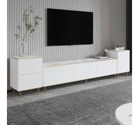 Hanah Home Mueble de TV Imaj - Marble, White