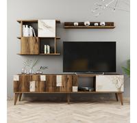 Hanah Home Mueble de TV Madrid - Blanco y nogal