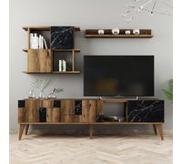 Hanah Home Mueble de TV Madrid - Nogal y Negro