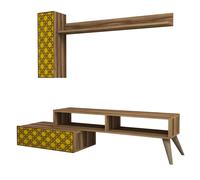 Hanah Home Mueble para la televisión Planet - Nogal, Amarillo
