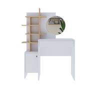 Hanah Home Mup Mesa de Maquillaje Blanco y Roble