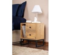 Hanah Home Nightstand, Atlantic Pine, Black, 50 x 18 x 5 | 100% Melamine Coated Particle Board Thickness: 18 mm oficinas Modernas en casa y Espacios de Estudio, diseño Elegante y Funcional