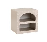 Hanah Home Nightstand, mármol traverten, Piedra de Arena, 50 x 50 x 40 cm, Tabla de partículas revestida de melamina 100%, Espacios Modernos en casa y Estudios, diseño Elegante y Funcional