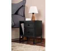 Hanah Home Nightstand, Melamina, Wood Black Black, Talla única
