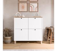 Hanah Home Nord - ND1-SW Armario para Zapatos Blanco y Roble