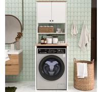 Hanah Home Nord - ND11-SW Armario para Lavadora Blanco y Roble