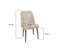 Hanah Home Nova 071 V2 Juego de Sillas Crema y Nogal
