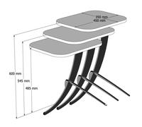Hanah Home Pion - Juego de mesas apilables de 3 piezas Nogal
