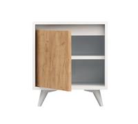 Hanah Home Piona Mesilla de noche Roble y Blanco