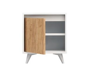 Hanah Home Piona Mesilla de noche Roble y Blanco