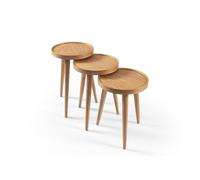 Hanah Home Polen 3 - Oak Juego de Mesas Apilables