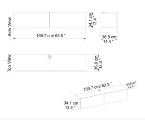 Hanah Home Poling Soporte de TV Blanco y Nogal