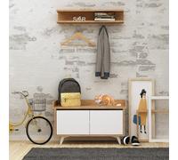 Hanah Home Recibidor Arasso Roble y Blanco