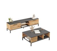 Hanah Home Rl5-Aa Conjunto de Muebles de Salón con Soporte de TV y Mesa de Centro