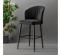 Hanah Home Rubi - Juego de 2 taburetes de bar Negro