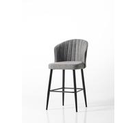 Hanah Home Rubi Set de 2 Taburetes de Bar Gris y Negro