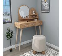Hanah Home Ruges - Mesa de maquillaje Pino atlántico con espejo