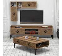 Hanah Home Samba Conjunto de Muebles de Salón - Nogal